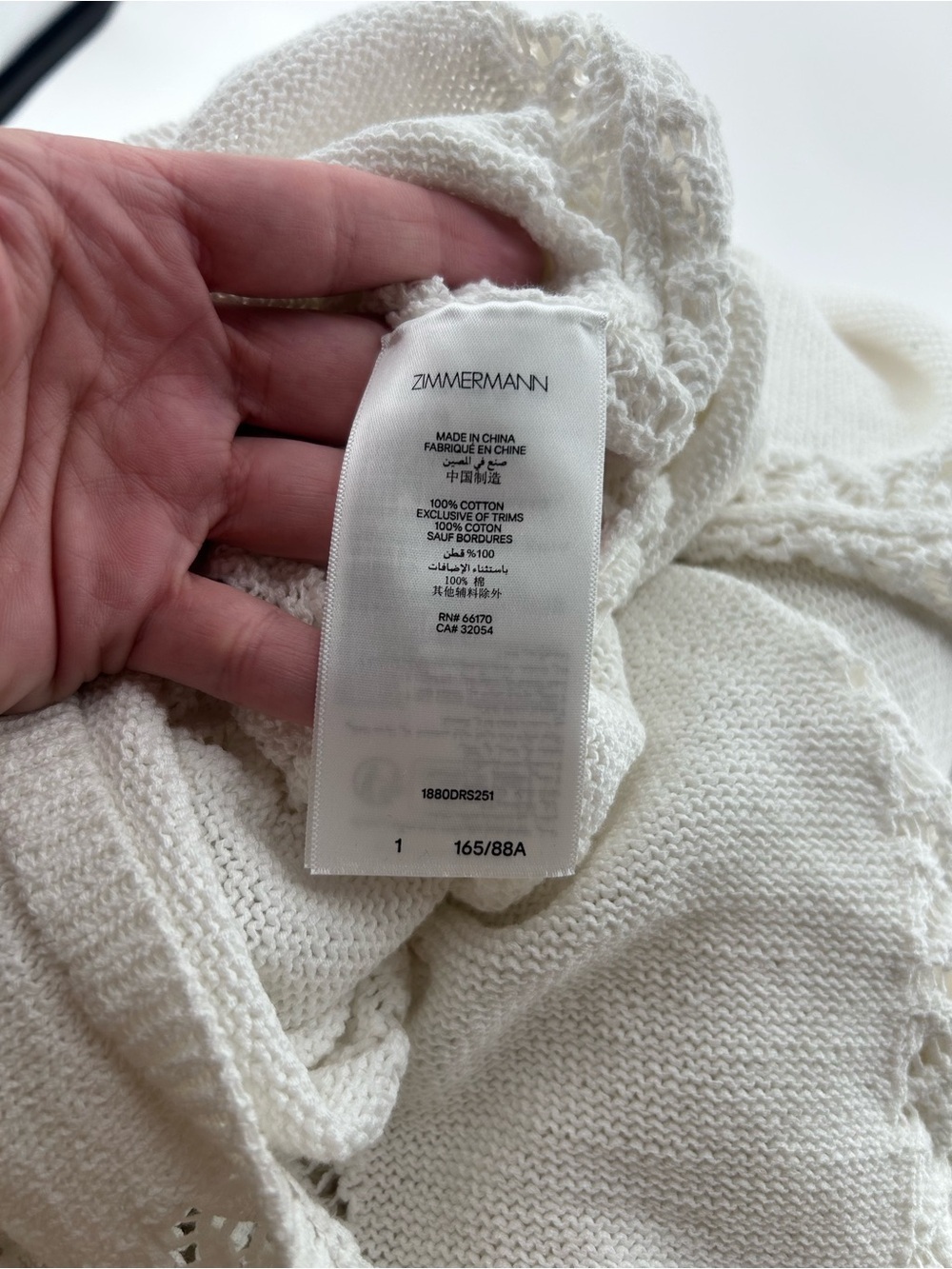 Zimmermann Wylie Open Stitch Cotton Knit Dress White women size AU 1 US 6 NWT - Picture 8 of 10